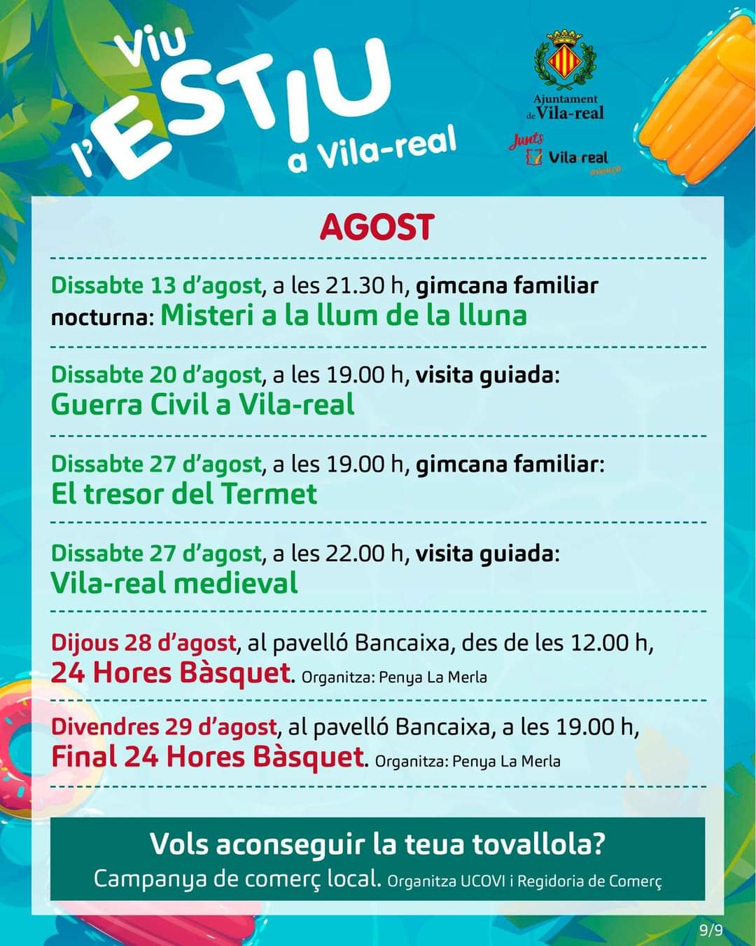 Actividades Villarreal hasta 29 Agosto