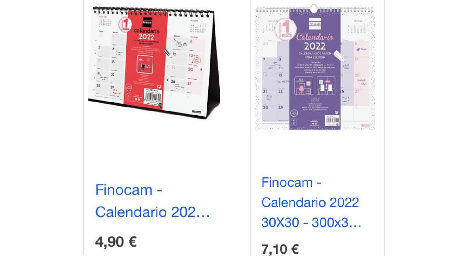 Calendarios de mesa y pared Finocam