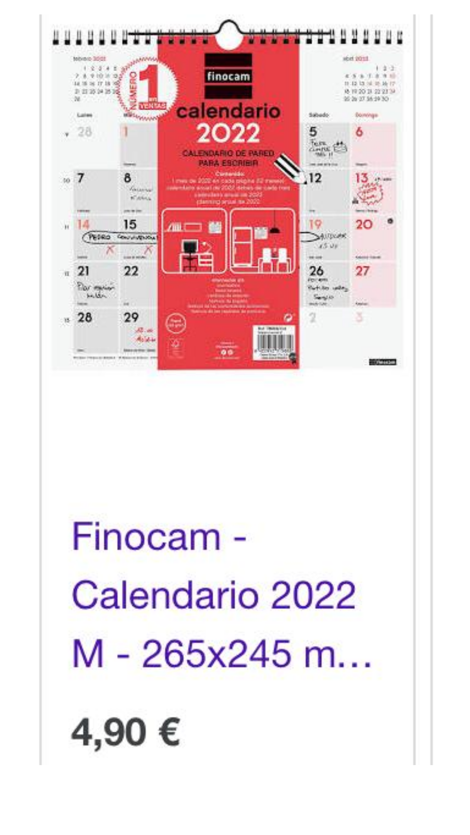 Finocam-calendario 2022